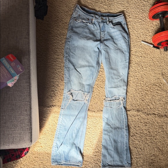 90s bootcut American Eagle Outfitters Light Blue Straight Leg Jeans - Picture 2 of 9